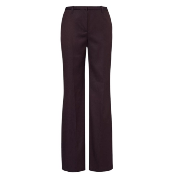 The Frankie Shop NWT Lyra Flared Pants Trousers High Rise Dark Plum Wool Blend - Picture 11 of 12